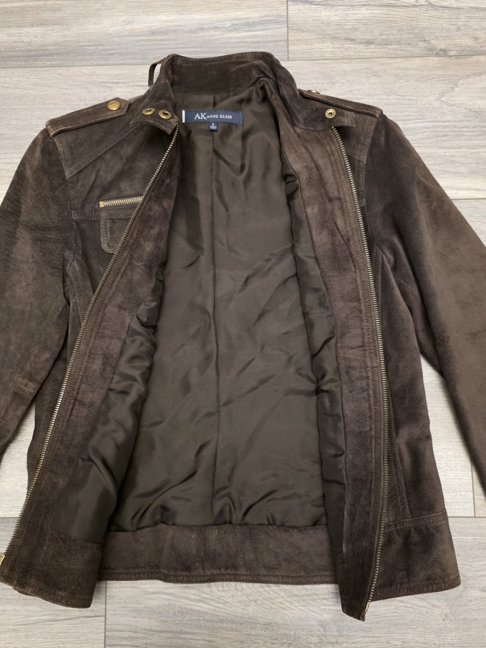 Anne Klein Brown Genuine Leather Suede Jacket - Woman’s Size Small - Picture 2 of 10